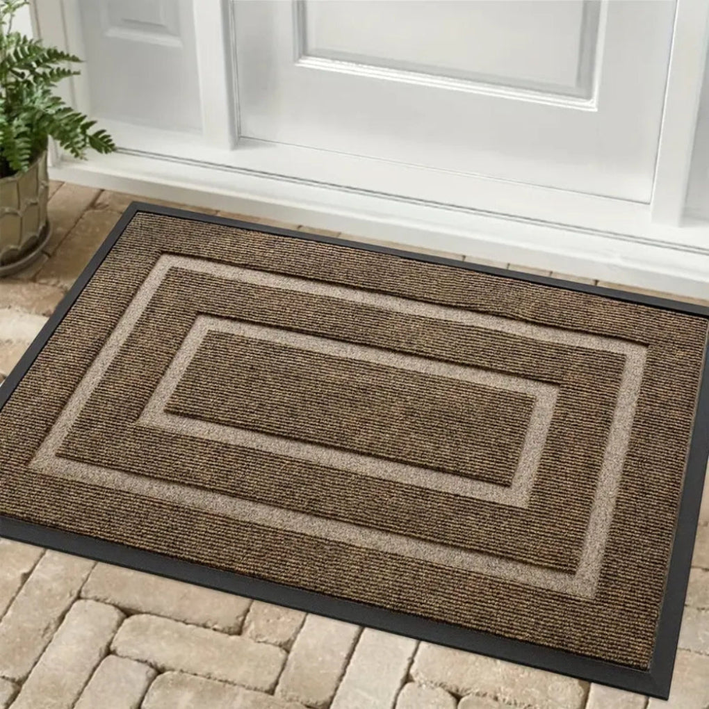 Durable Rubber Entryway Mat, Waterproof and All-Weather