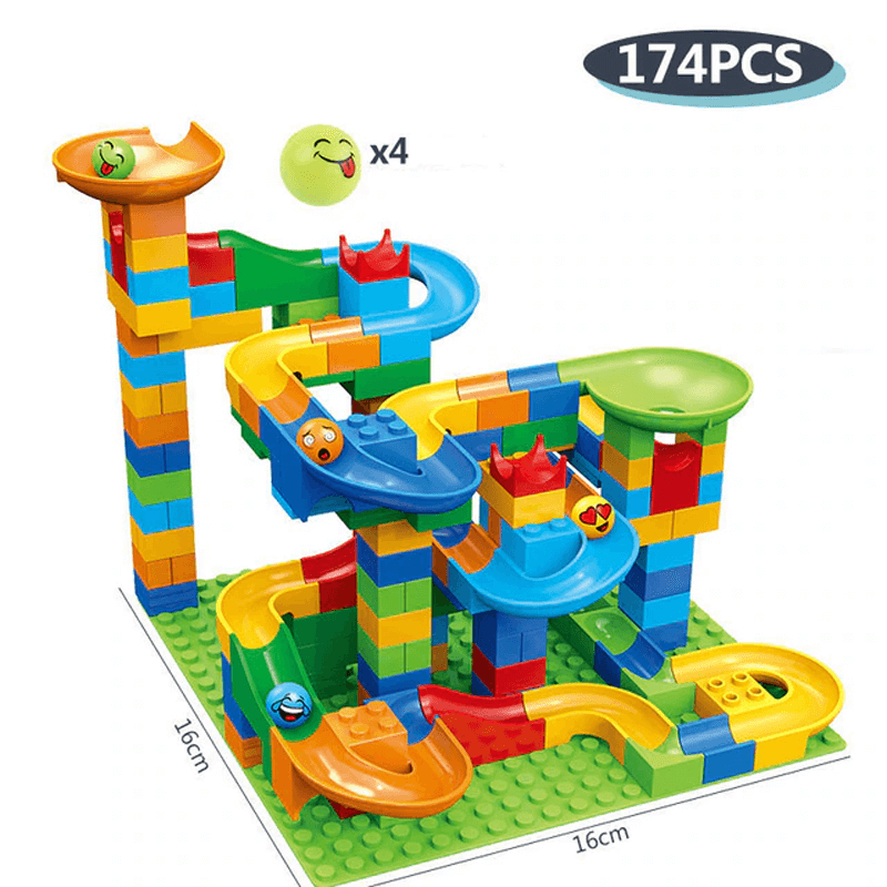 Educational Kids' Ball Track Building Blocks Set - Slide Maze Toy