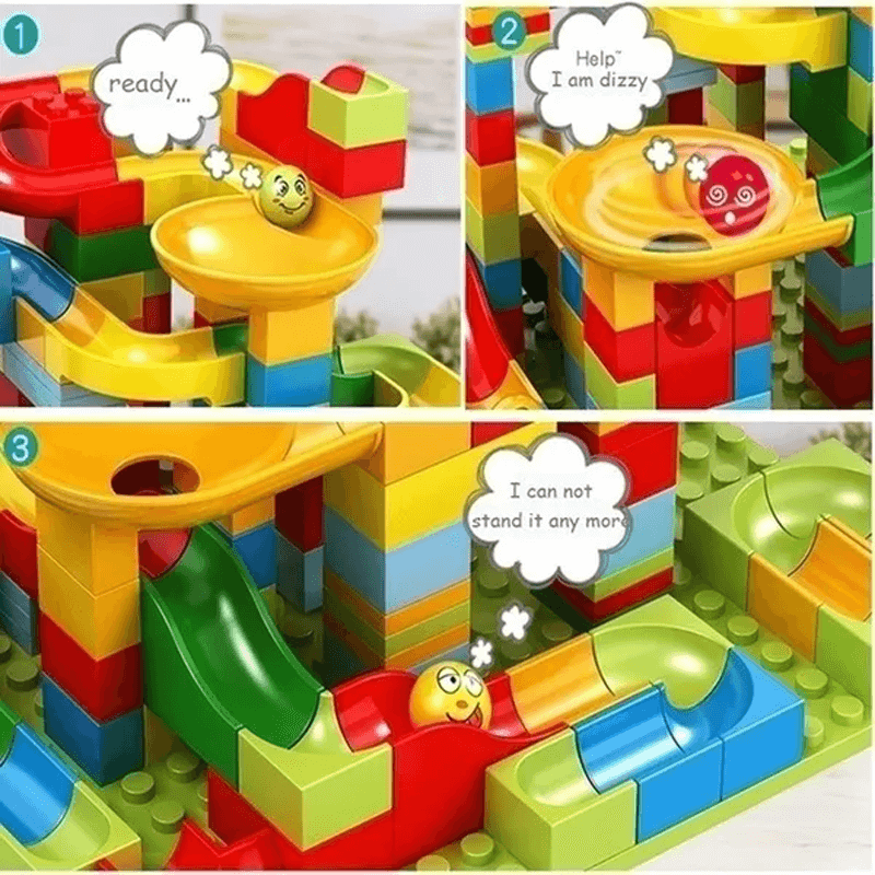 Educational Kids' Ball Track Building Blocks Set - Slide Maze Toy