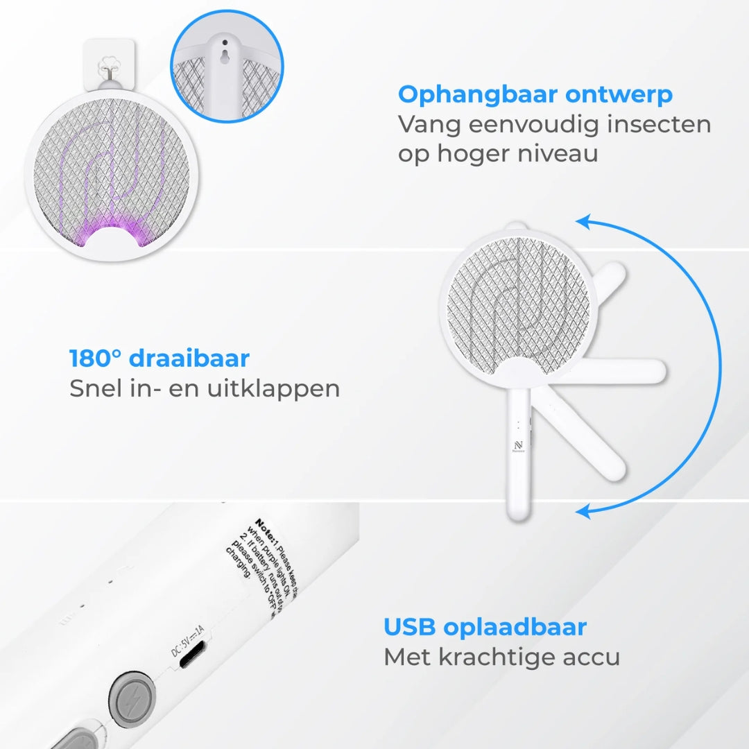 Electric Fly Swatter - 2-in-1 with UV Light