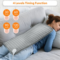 Electric Heating Pad | 9 Heat Settings & 4 Timer Modes | Washable & Fast Heating | For Back, Abdomen & Legs