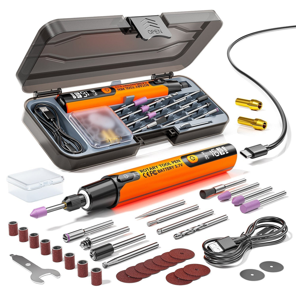 Electric Polishing Kit with 6-Speed Control and 16,000 RPM Motor