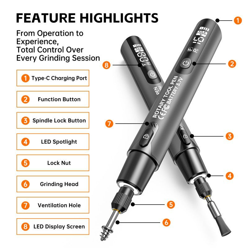 Electric Polishing Kit with 6-Speed Control and 16,000 RPM Motor
