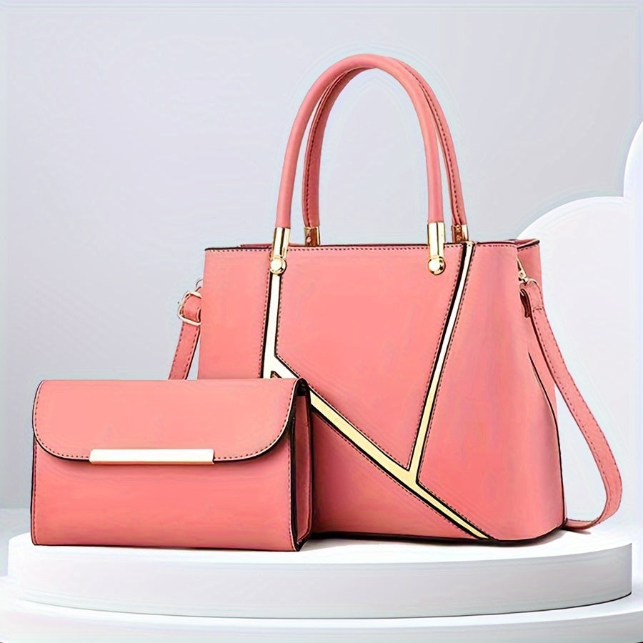 Elegant 2-Piece Handbag Set with Tote Bag and Crossbody Bag
