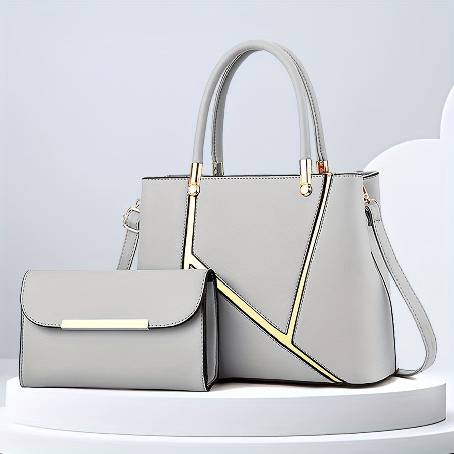 Elegant 2-Piece Handbag Set with Tote Bag and Crossbody Bag