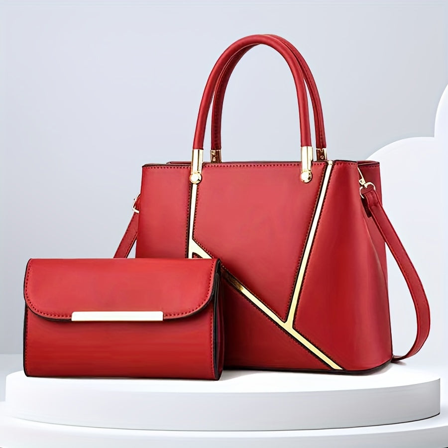 Elegant 2-Piece Handbag Set with Tote Bag and Crossbody Bag