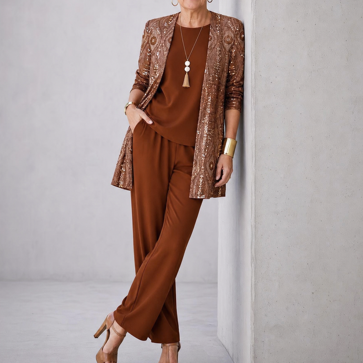 Elegant 3-Piece Pantsuit Set