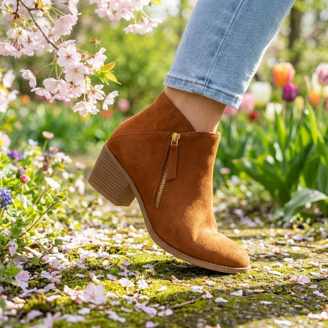 Elegant Ankle Boots with Block Heel