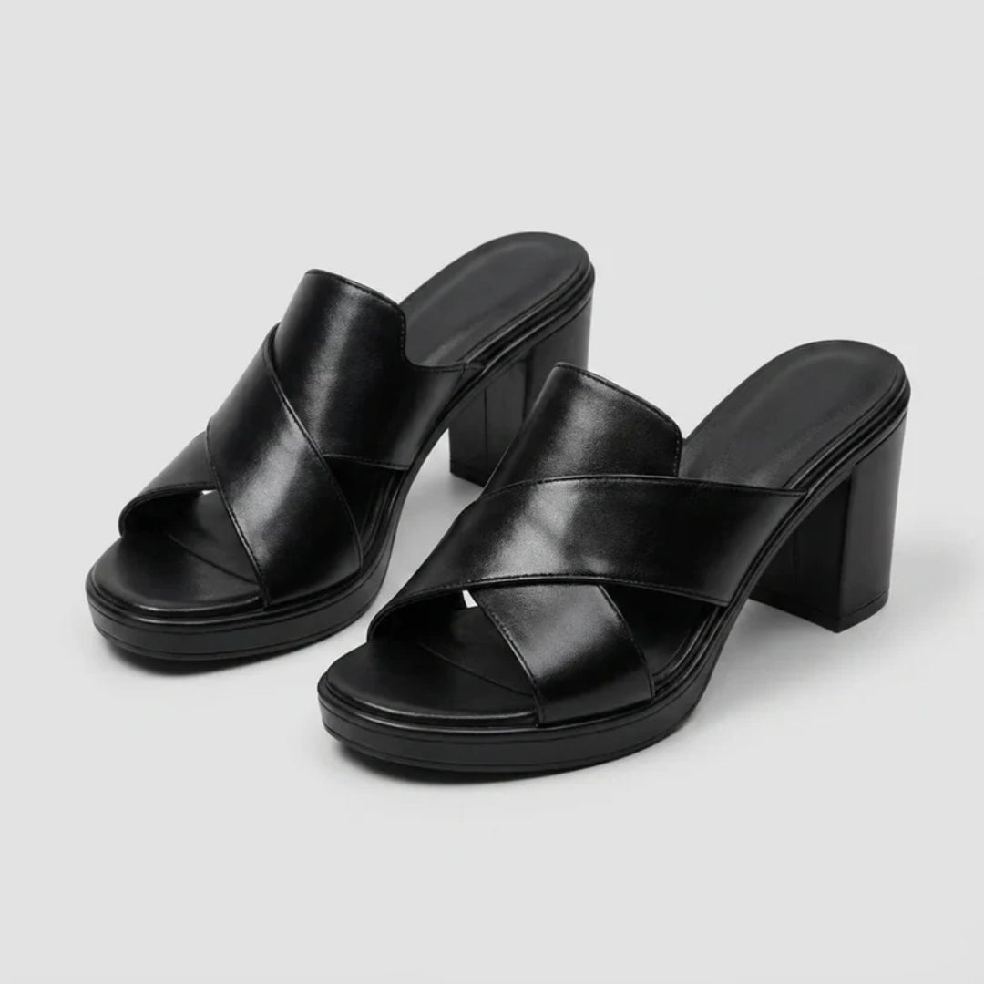Elegant Cross-Strap Mules