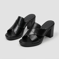 Elegant Cross-Strap Mules