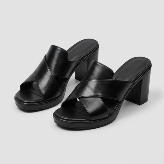 Elegant Cross-Strap Mules