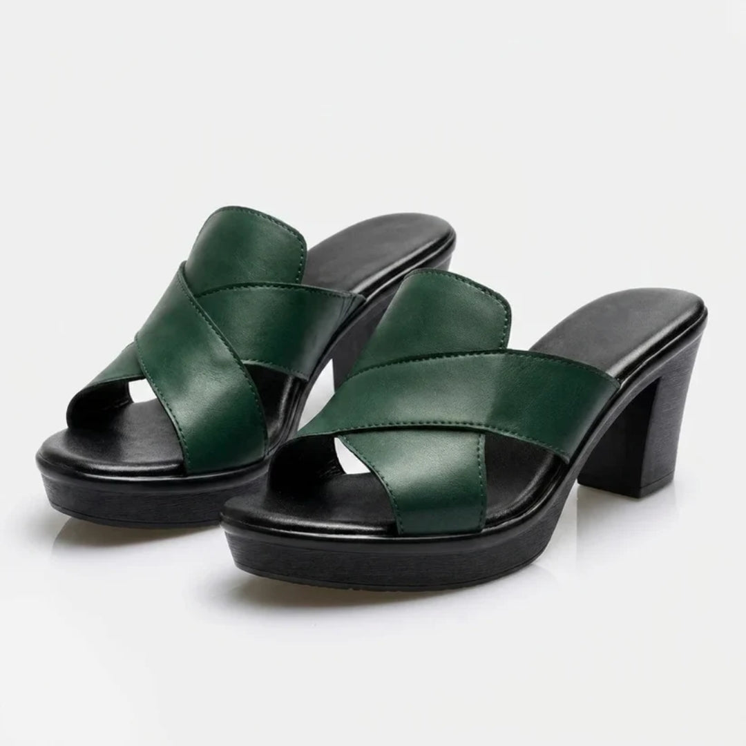 Elegant Cross-Strap Mules