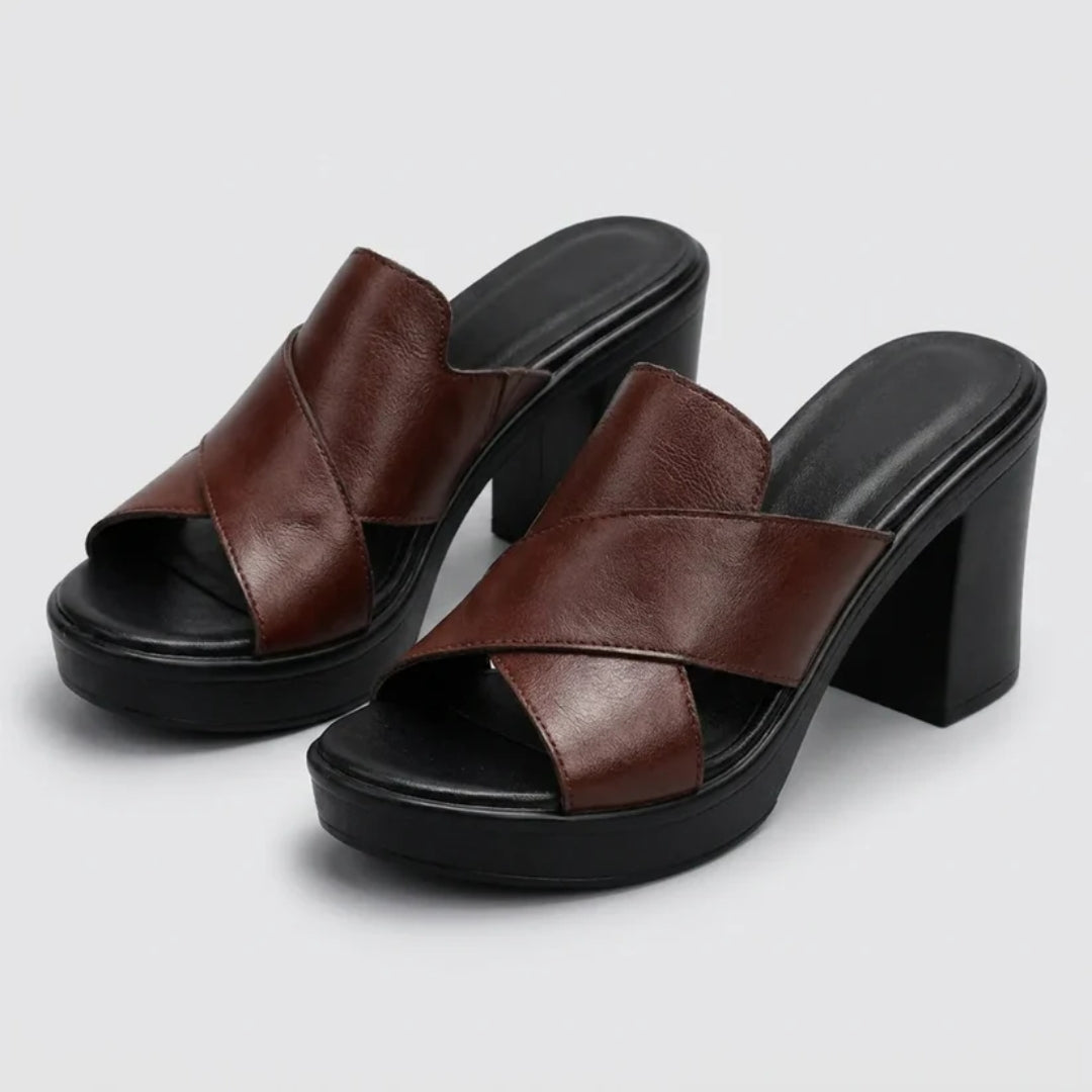 Elegant Cross-Strap Mules