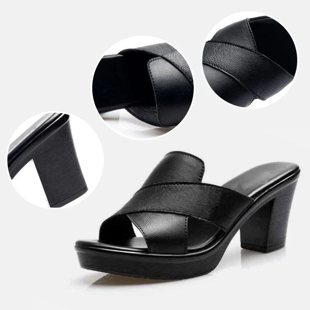 Elegant Cross-Strap Mules