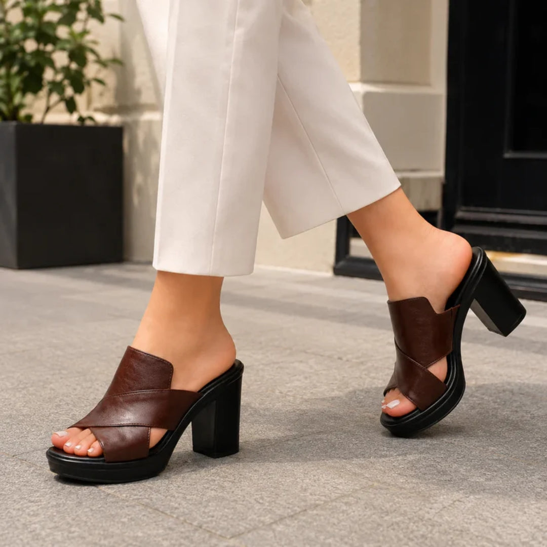 Elegant Cross-Strap Mules