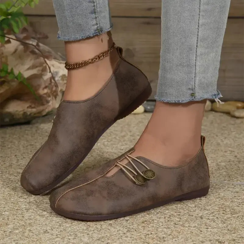 Elegant Ergonomic Round Toe Flat Shoes with Flexible Sole