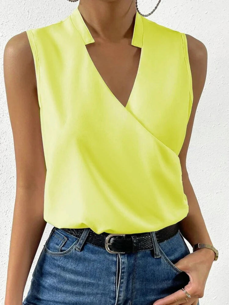 Elegant Floral V-Neck Sleeveless Top