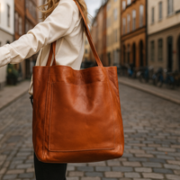 Elegant Handmade Spacious Leather Tote Bag for Women