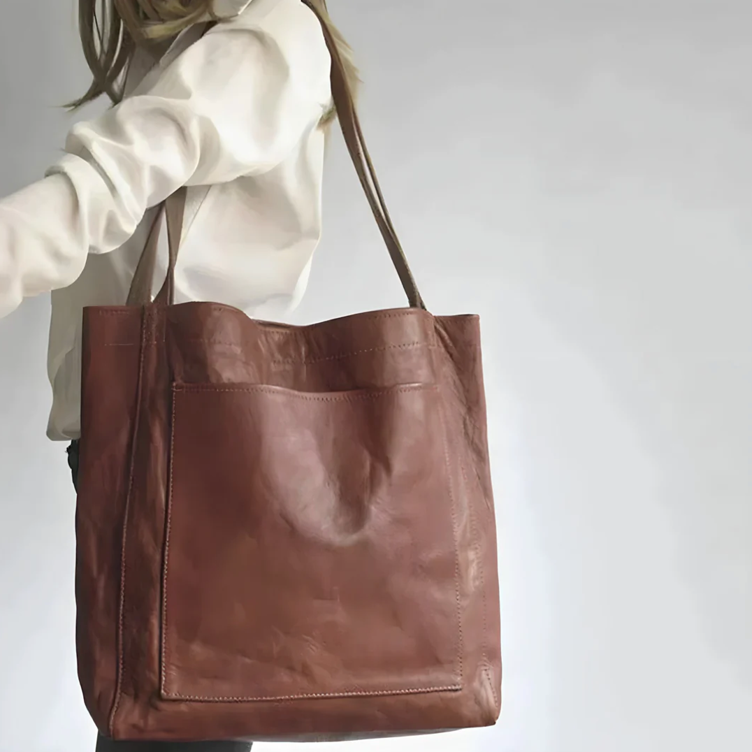 Elegant Handmade Spacious Leather Tote Bag for Women