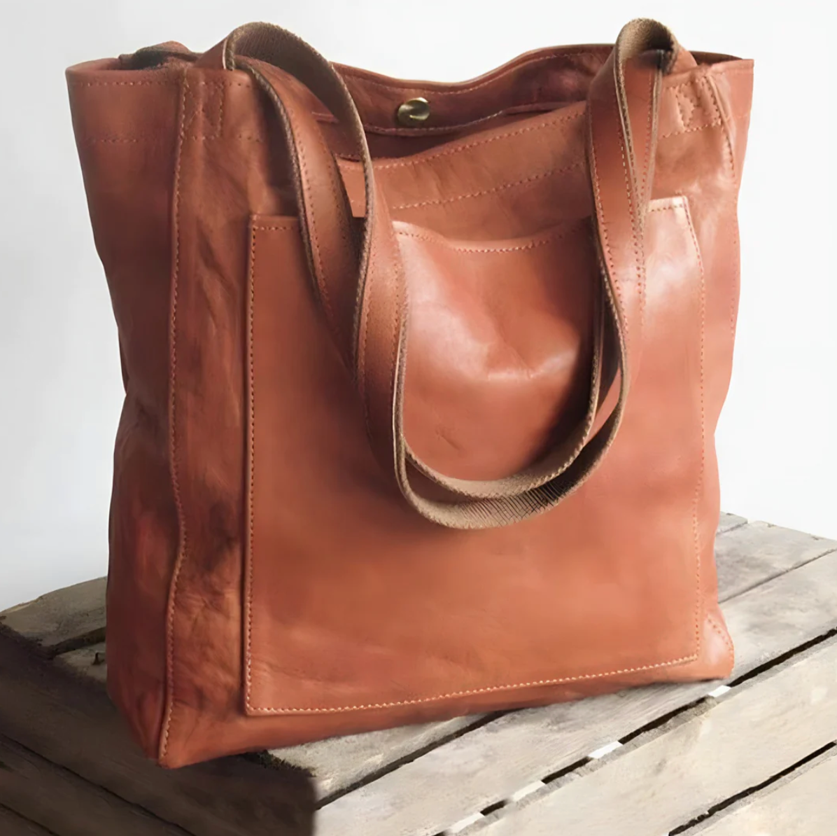 Elegant Handmade Spacious Leather Tote Bag for Women
