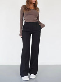 Elegant High-Waisted Wide-Leg Trousers