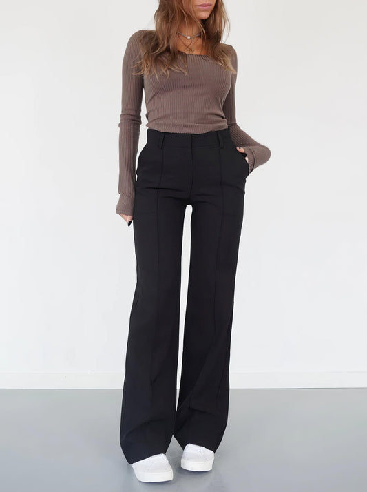 Elegant High-Waisted Wide-Leg Trousers