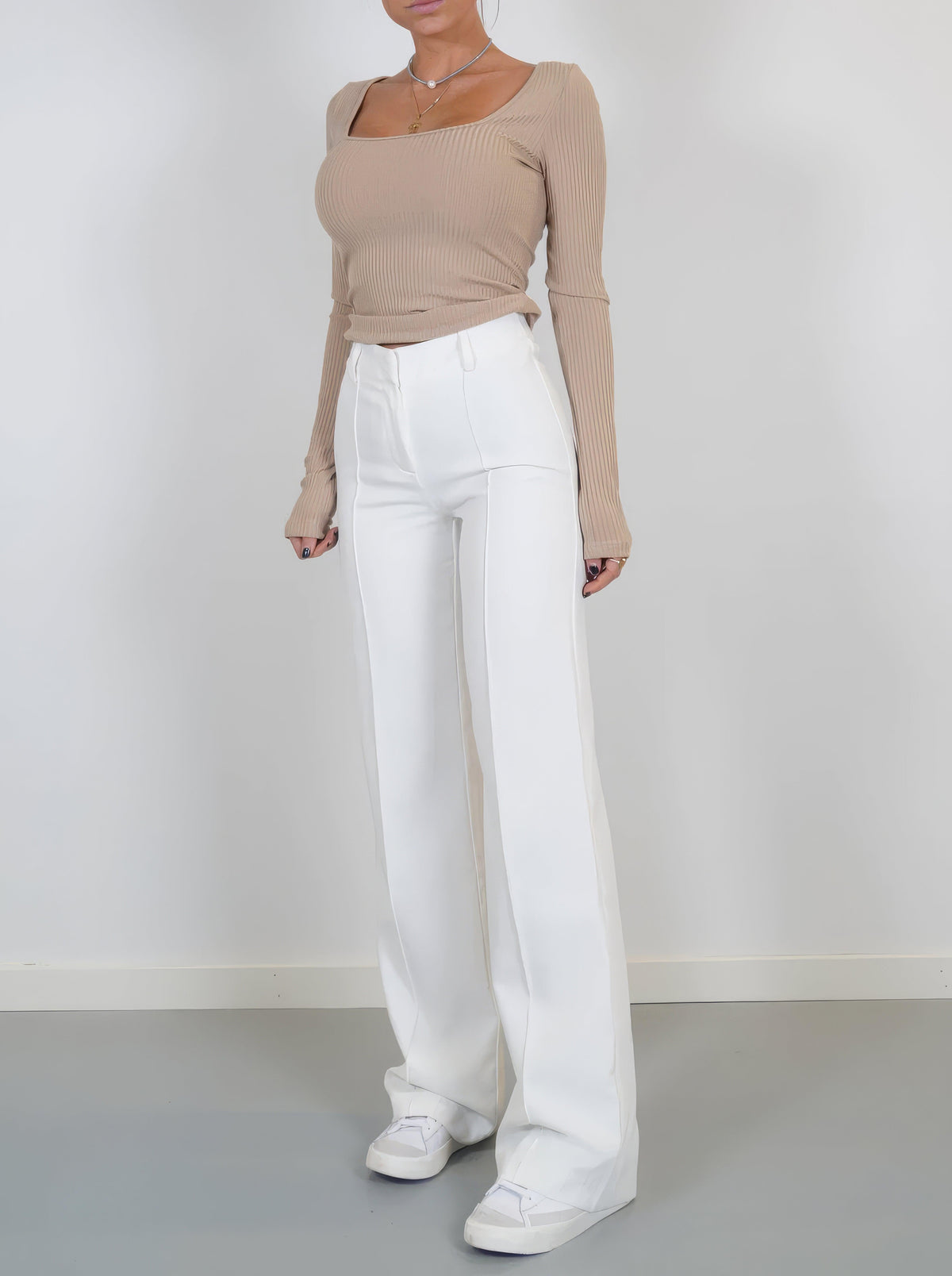 Elegant High-Waisted Wide-Leg Trousers