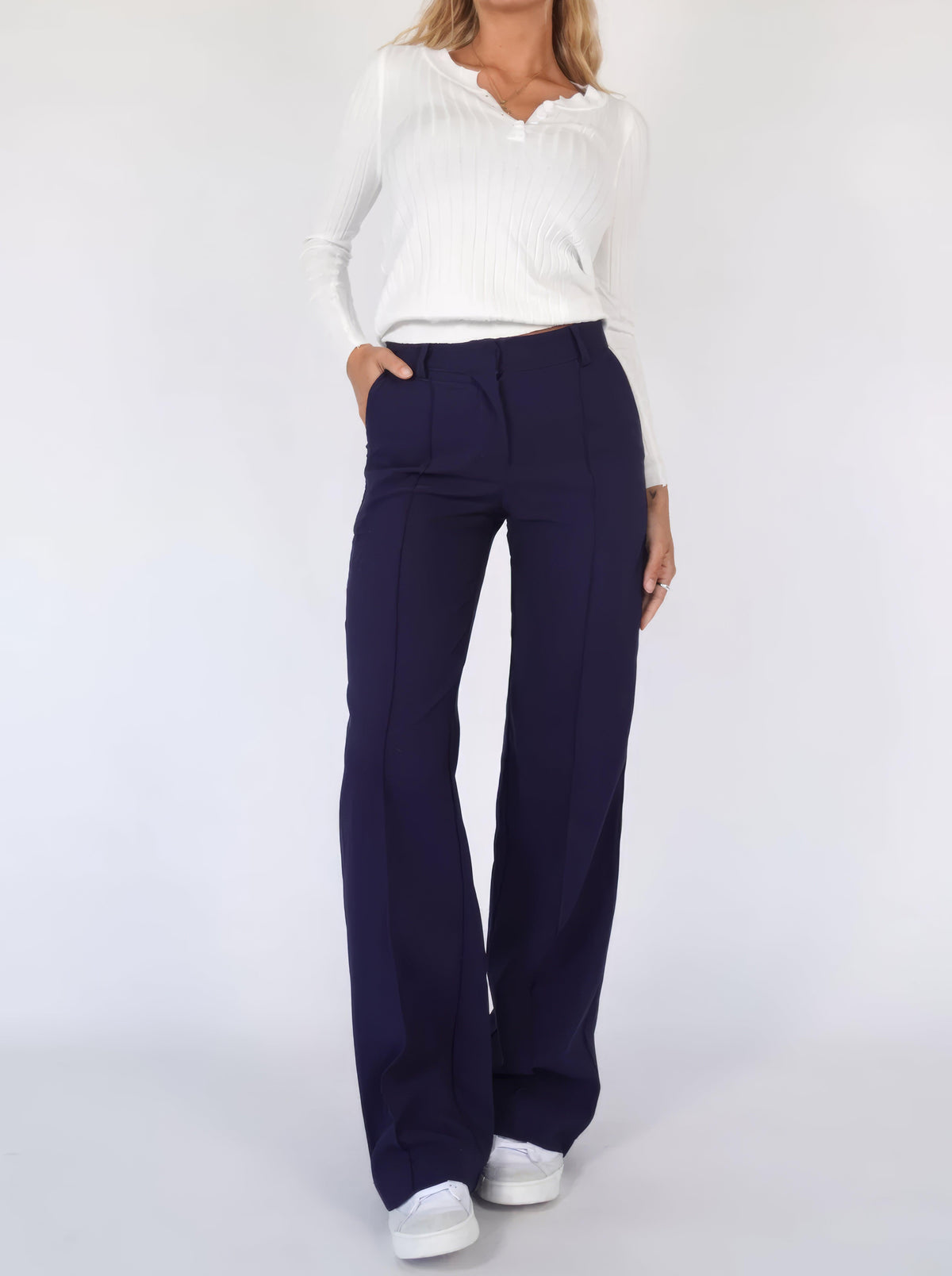 Elegant High-Waisted Wide-Leg Trousers