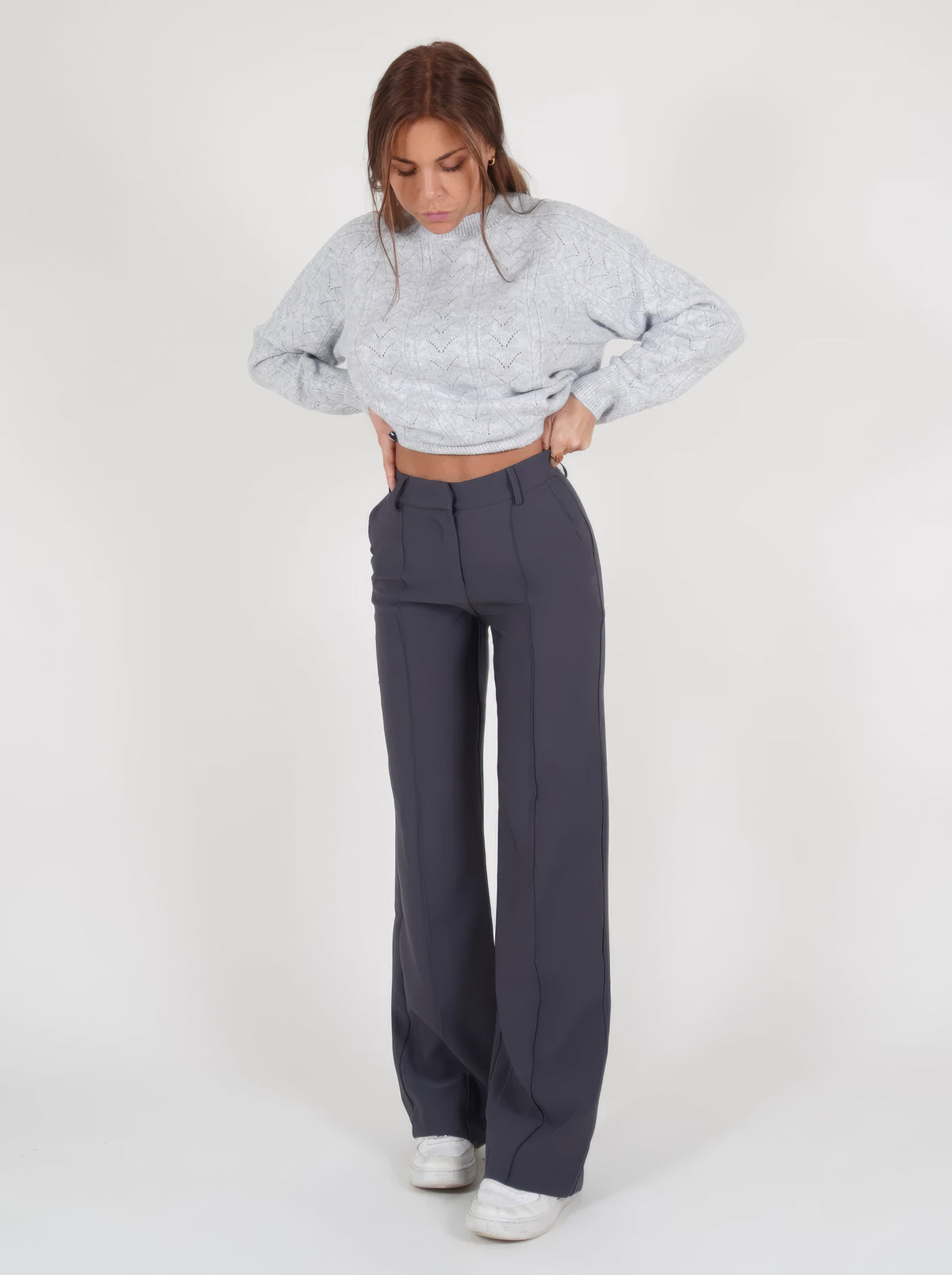 Elegant High-Waisted Wide-Leg Trousers