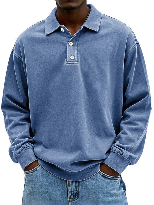 Elegant Long-Sleeve Polo Shirt