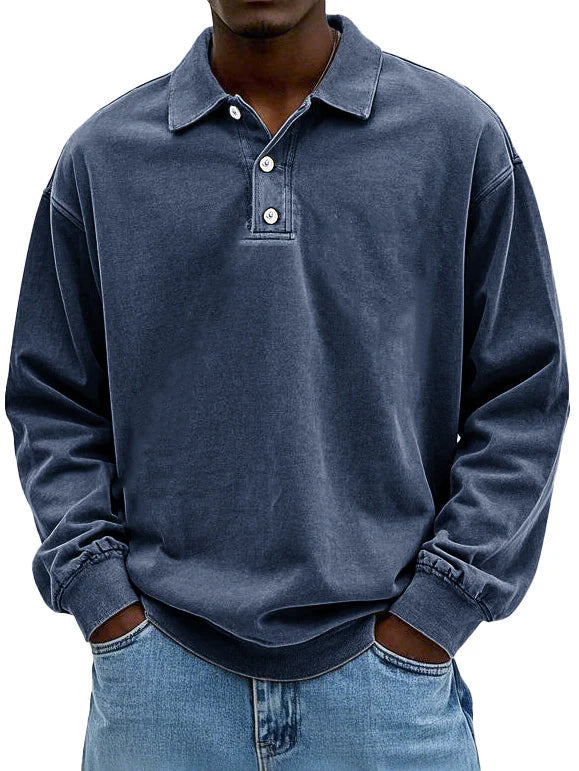 Elegant Long-Sleeve Polo Shirt