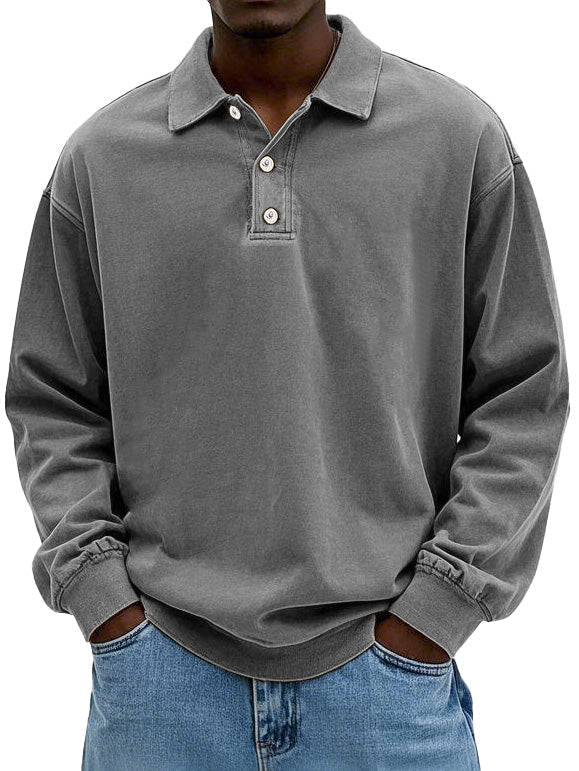 Elegant Long-Sleeve Polo Shirt