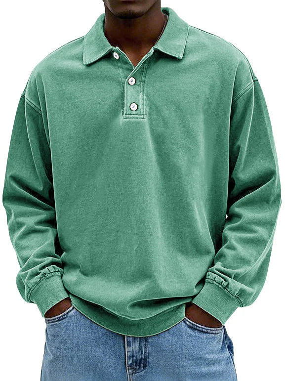 Elegant Long-Sleeve Polo Shirt