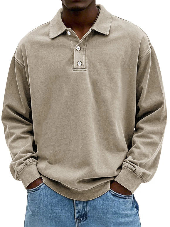 Elegant Long-Sleeve Polo Shirt