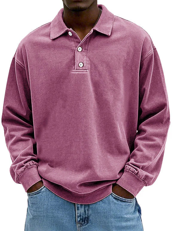 Elegant Long-Sleeve Polo Shirt