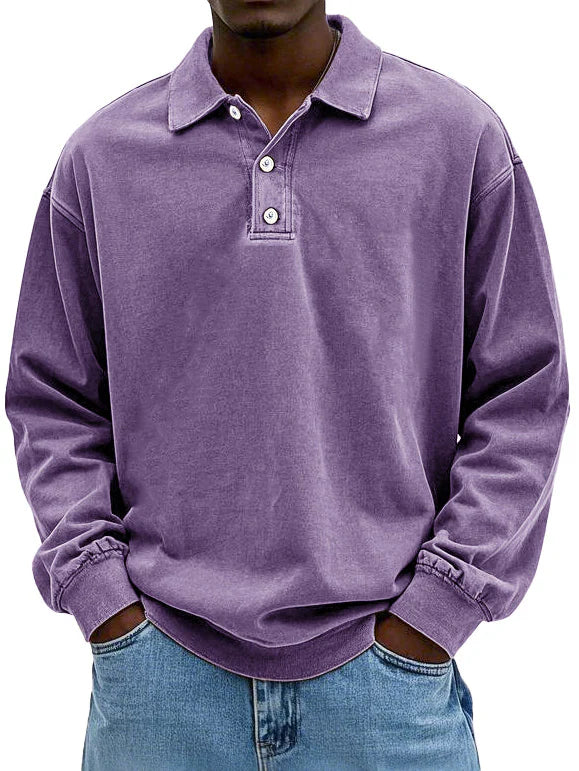 Elegant Long-Sleeve Polo Shirt