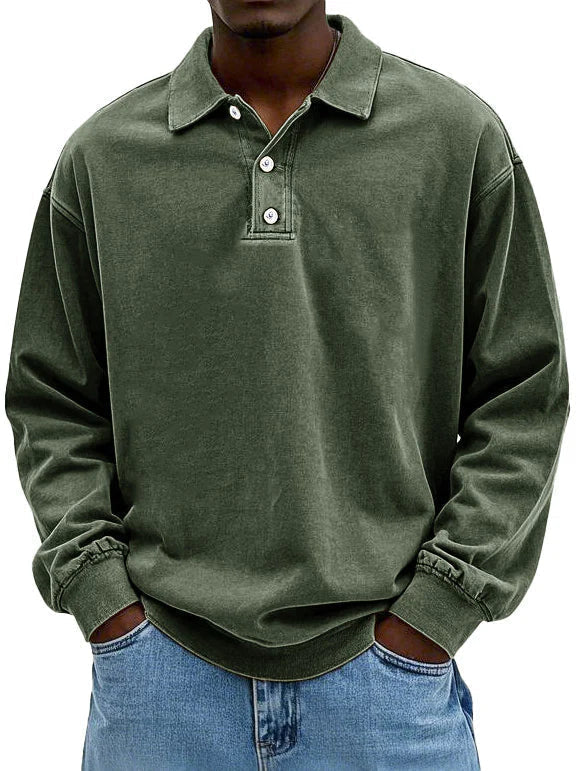 Elegant Long-Sleeve Polo Shirt
