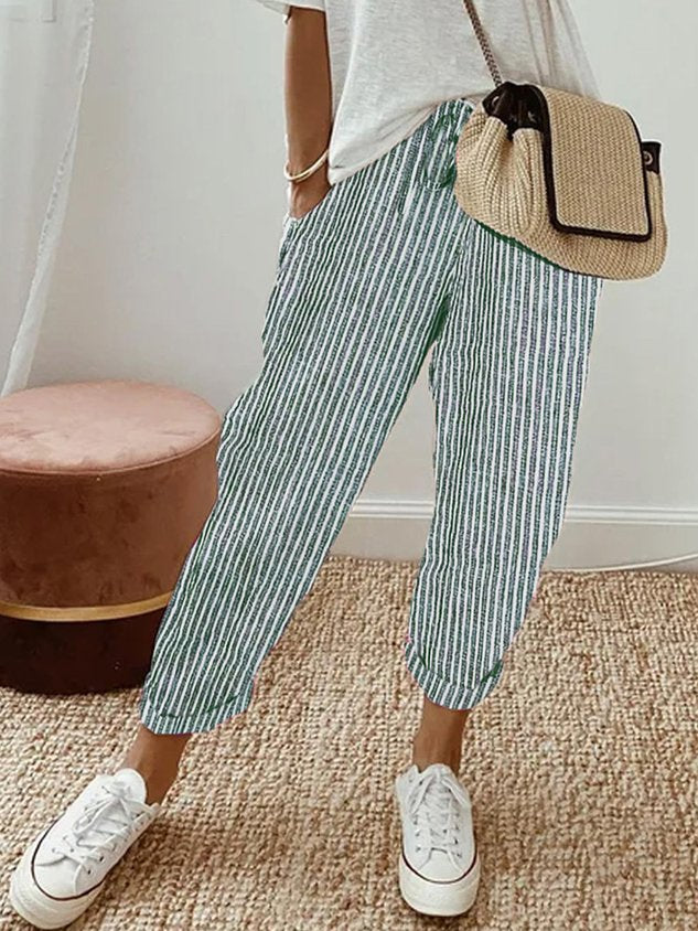 Elegant Luxurious High-Waisted Trousers - Breathable & Sweat-Wicking