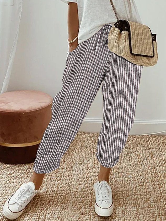 Elegant Luxurious High-Waisted Trousers - Breathable & Sweat-Wicking