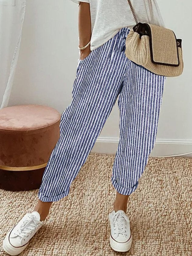 Elegant Luxurious High-Waisted Trousers - Breathable & Sweat-Wicking