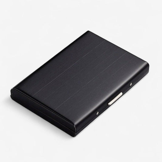 Elegant Metal Card Holder with Push-Button Opening
