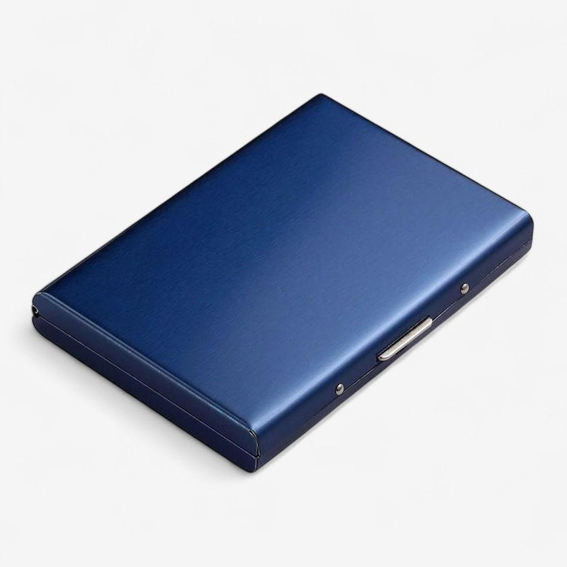 Elegant Metal Card Holder with Push-Button Opening