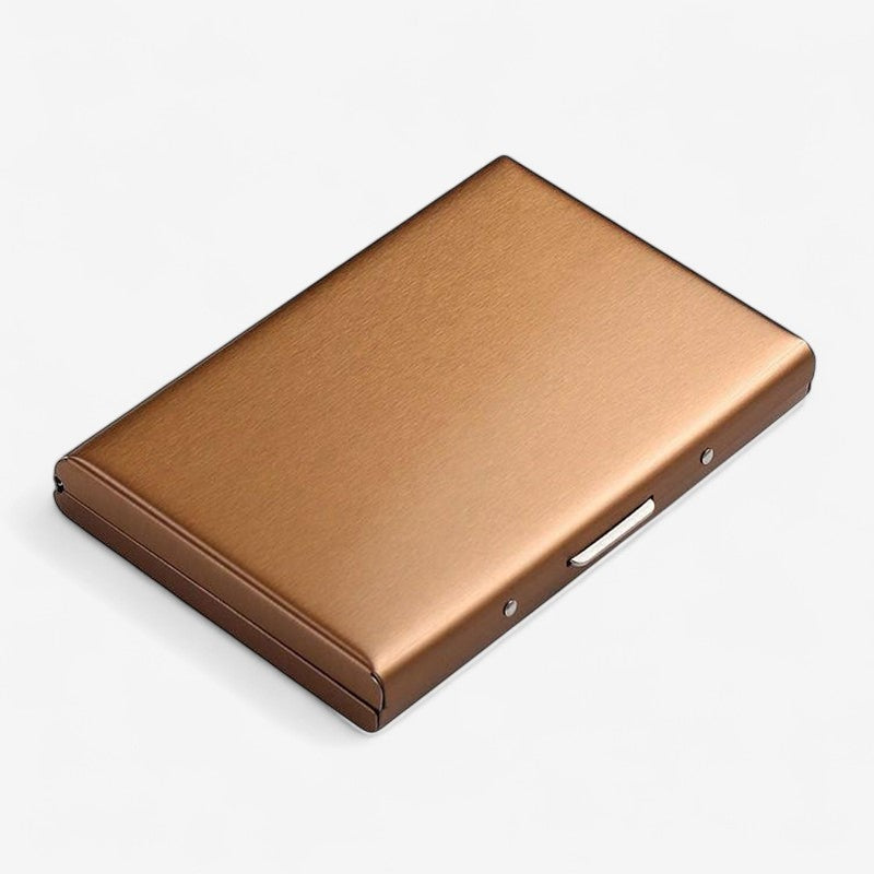 Elegant Metal Card Holder with Push-Button Opening
