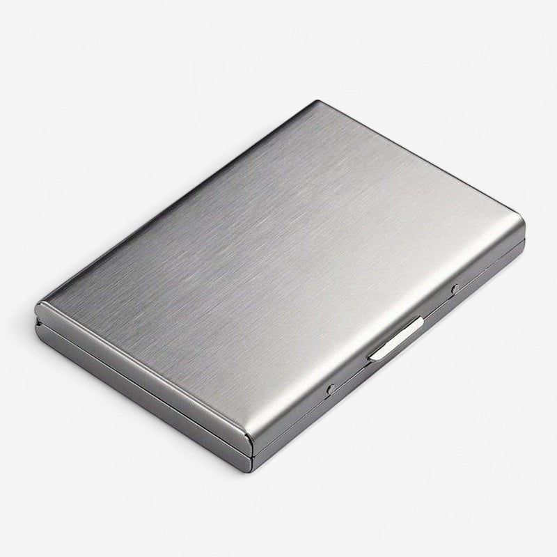 Elegant Metal Card Holder with Push-Button Opening
