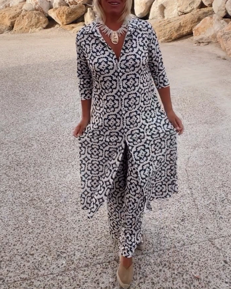 Elegant Patterned Two-Piece Everyday Set