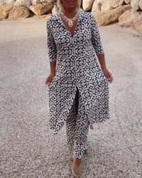 Elegant Patterned Two-Piece Everyday Set