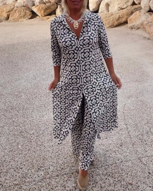 Elegant Patterned Two-Piece Everyday Set