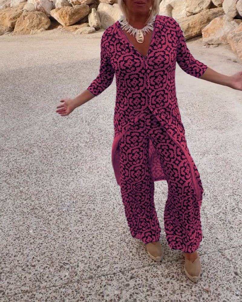 Elegant Patterned Two-Piece Everyday Set