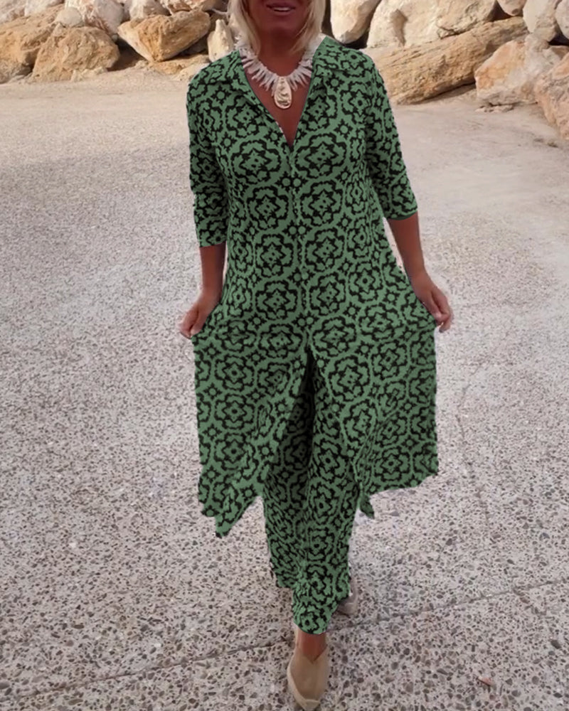 Elegant Patterned Two-Piece Everyday Set
