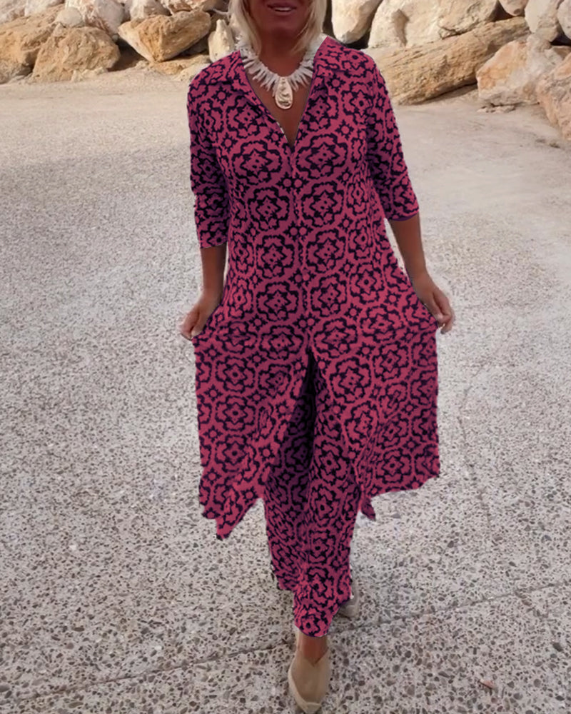Elegant Patterned Two-Piece Everyday Set